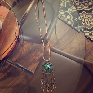Long chain Aztec necklace